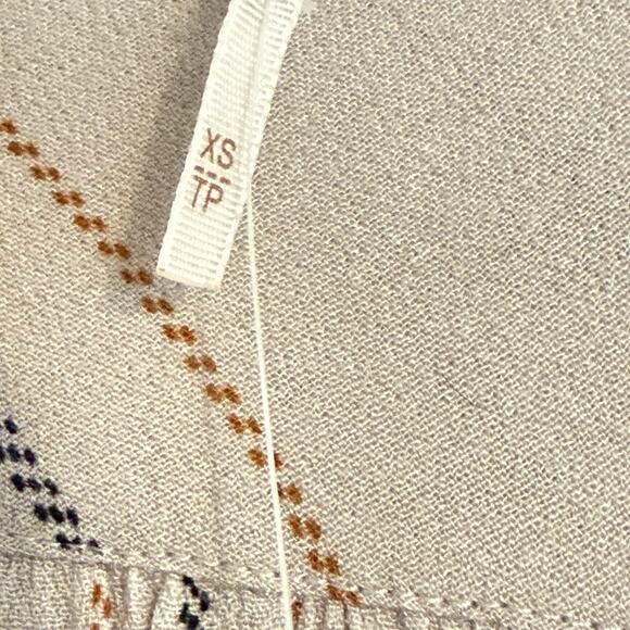 NWT Free People Bon Bon Midi Dress Sz XS Beige Plaid High Low Deep V Neck $128 - Picture 11 of 12